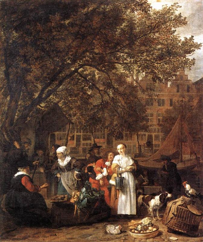 METSU, Gabriel Vegetable Market in Amsterdam china oil painting image